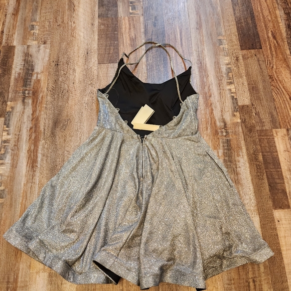 Speechless Silver Glitter Fit & Flare Dress - Picture 5 of 7